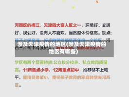 涉及天津疫情的地区(涉及天津疫情的地区有哪些)