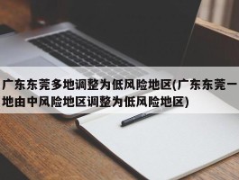 广东东莞多地调整为低风险地区(广东东莞一地由中风险地区调整为低风险地区)