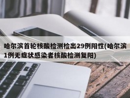 哈尔滨首轮核酸检测检出29例阳性(哈尔滨1例无症状感染者核酸检测复阳)