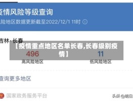【疫情重点地区名单长春,长春级别疫情】