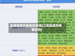 盐城疫情风险地区查询(江苏盐城市疫情区吗)