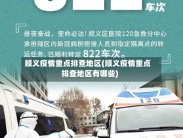 顺义疫情重点排查地区(顺义疫情重点排查地区有哪些)
